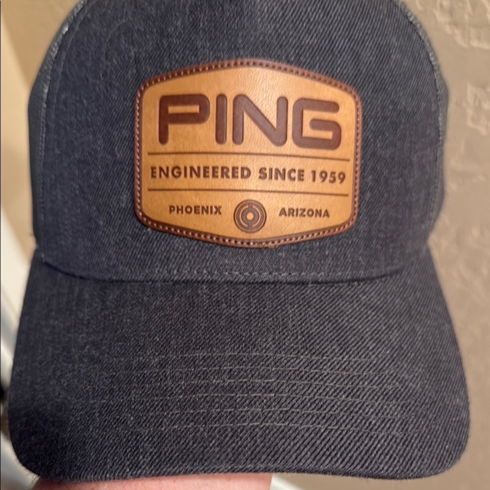 PING Charcoal Cap with Tan Logo